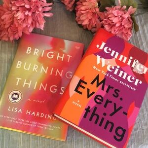 BRIGHT BURNING THINGS & MRS EVERYTHING lot of 2 hardcovers novels books
